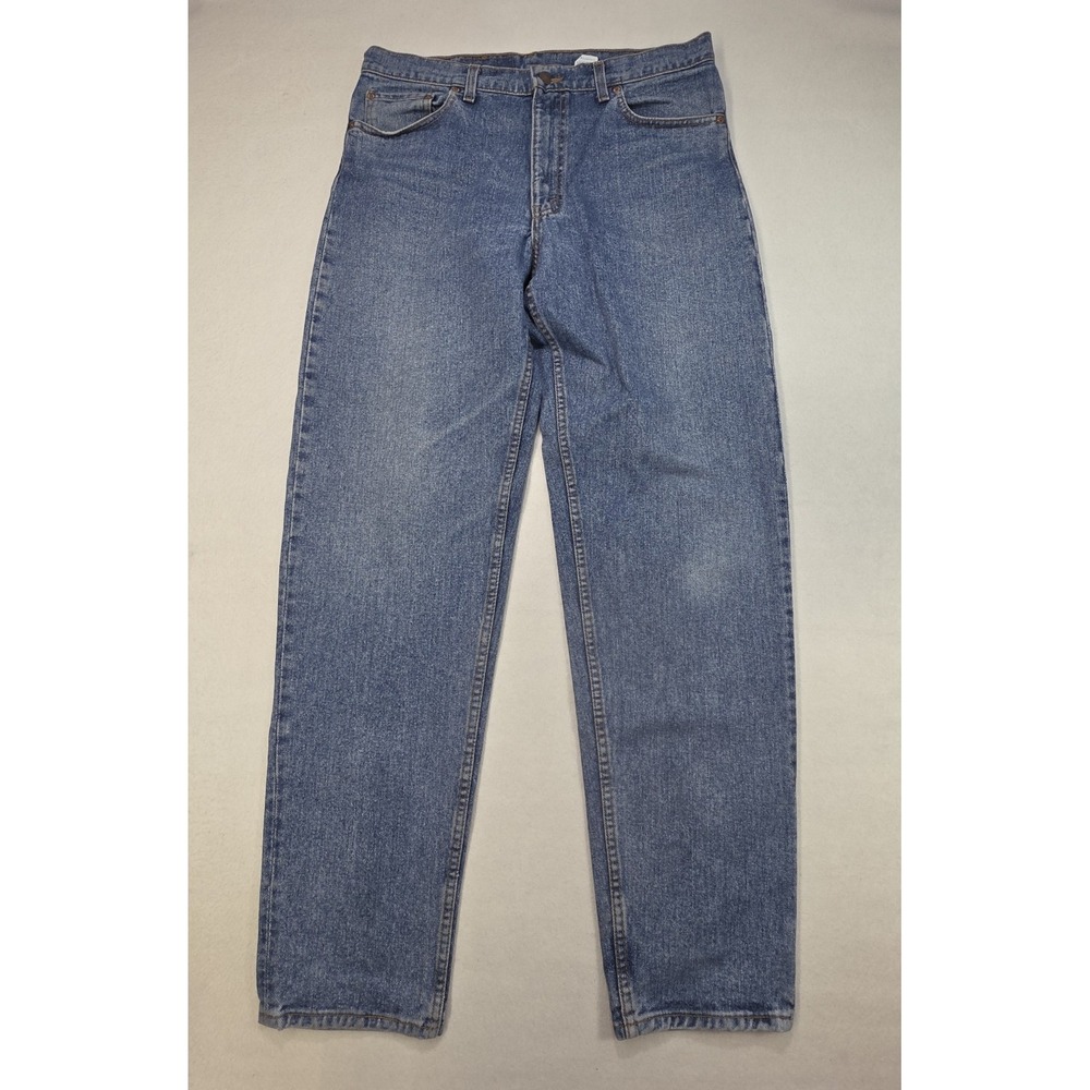 Levis VTG Y2K 36X34 ( FIT 36X32 ) Straight Leg Denim 550 Blue Jeans USA MADE